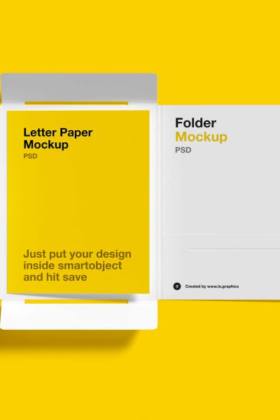 Brochure Folder Letter Mockups